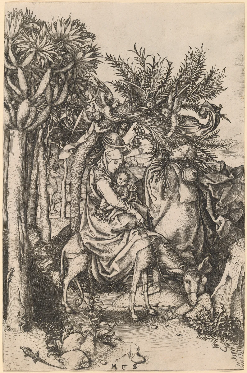 The Flight into Egypt by Martin Schongauer, print, 1470-1475