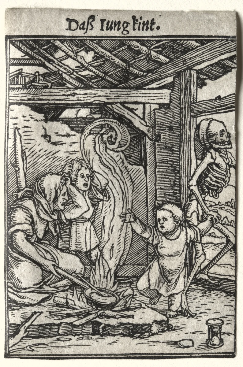 Dance of Death: The Child by Hans Holbein the Younger, print, 1521-1526