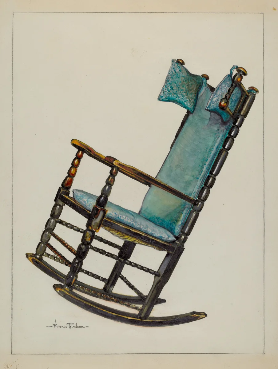 Chair with Head Rests by Florence Truelson, index of american design, 1937