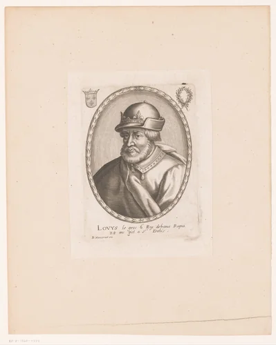 Portret van Lodewijk VI van Frankrijk by anonymous, print, 1610-1668