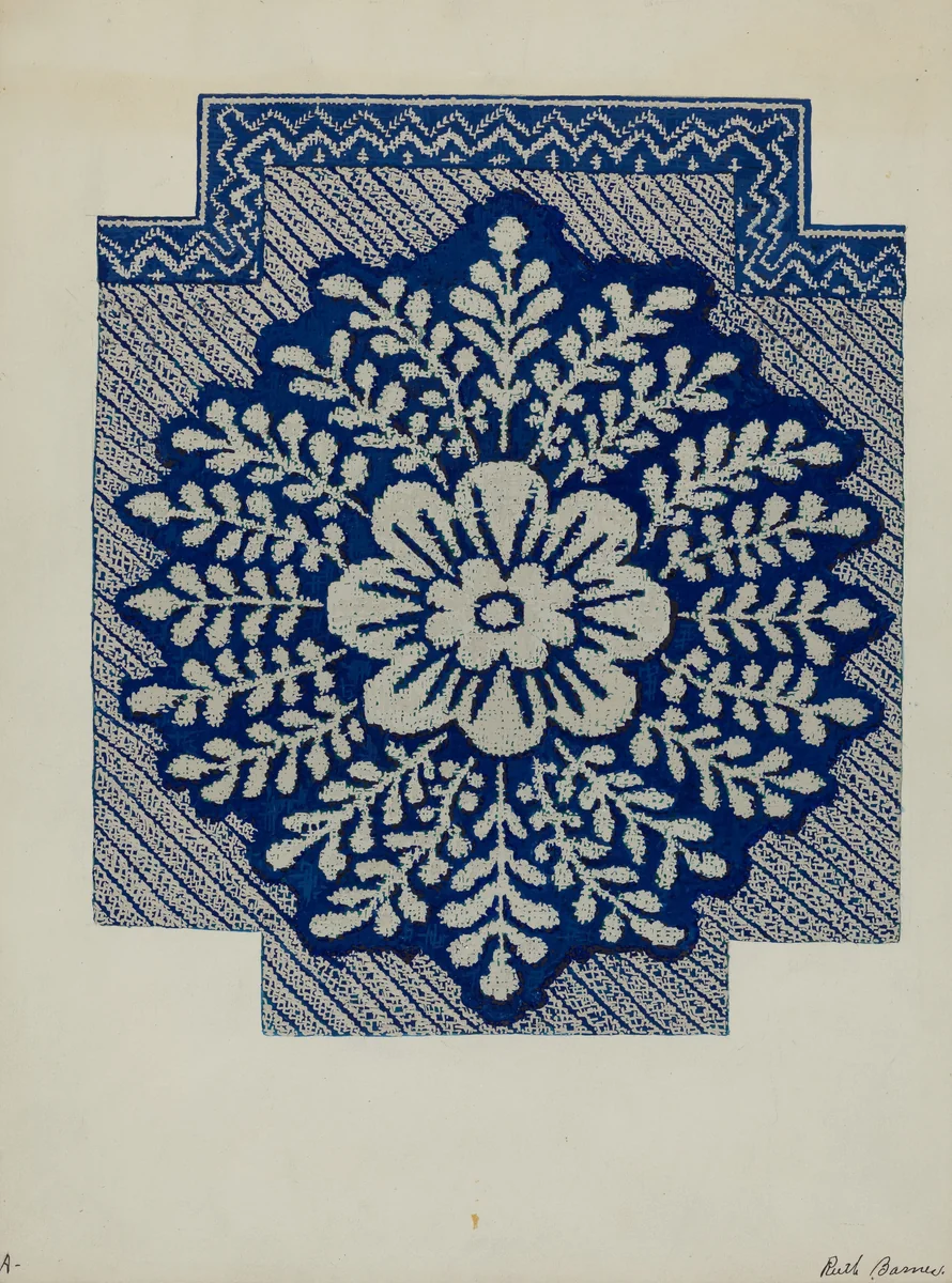 Coverlet by Ruth M. Barnes, index of american design, 1937