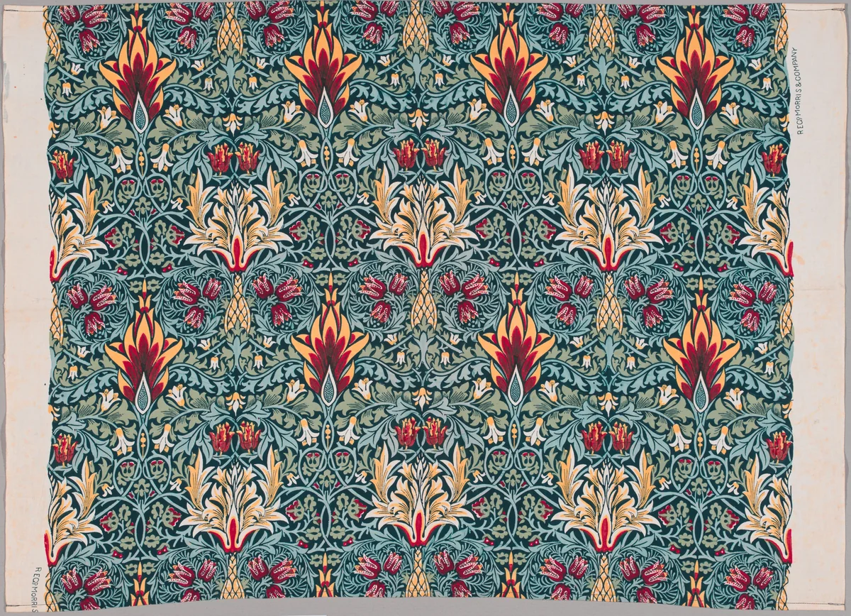 Snakeshead by William Morris, textile, 1876