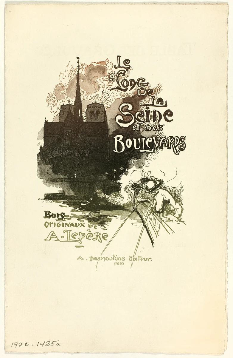 Prospectus for Le Long de la Seine et des Boulevards by Pierre Desmoulins, print, 1910