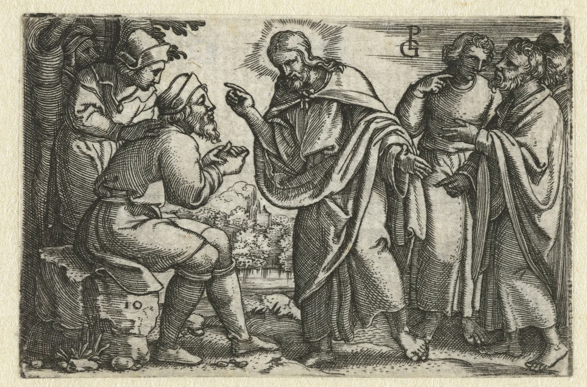Christus geneest een blinde by Unknown, print, 1534-1535