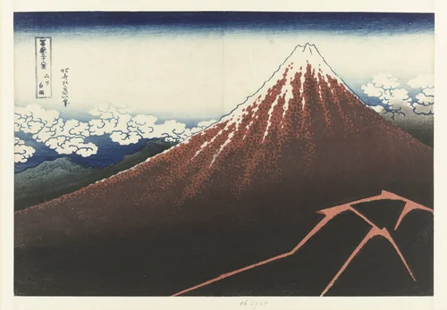 Regenstorm aan de voet van de berg by Unknown, print, 1829-1833