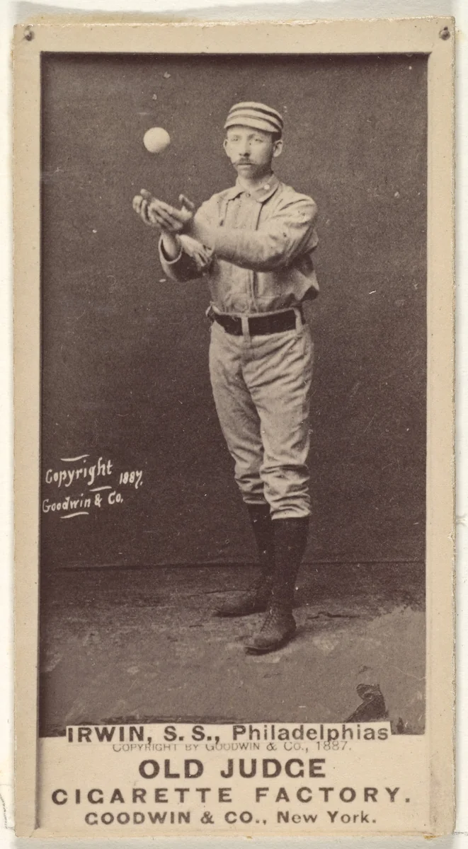 Arthur Albert "Doc" Irwin, Shortstop, Philadelphia, from the Old Judge series (N172) for Old Judge Cigarettes by Goodwin & Company, photograph, 1887