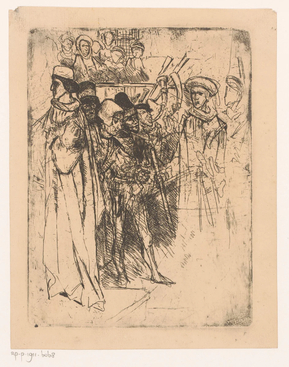 Instelling van de Orde van het Gulden Vlies by Henri Leys, print, 1825-1869