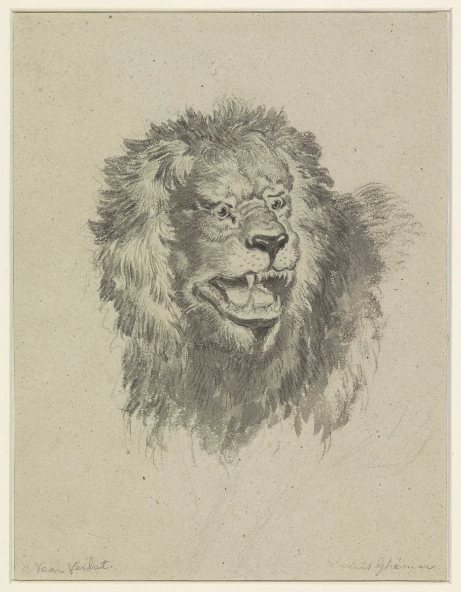 Leeuwenkop by Louis Ghémar, drawing, 1830-1873