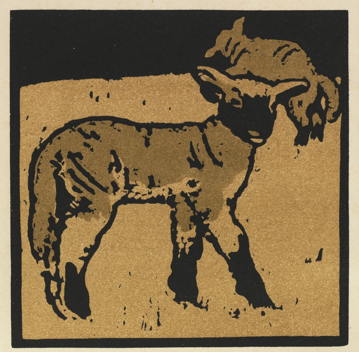 The Square Book of Animals: The Very Tame Lamb by William Nicholson, print, 1899