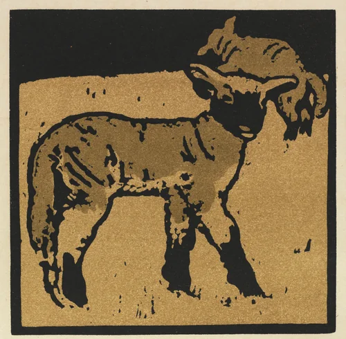 The Square Book of Animals: The Very Tame Lamb by William Nicholson, print, 1899