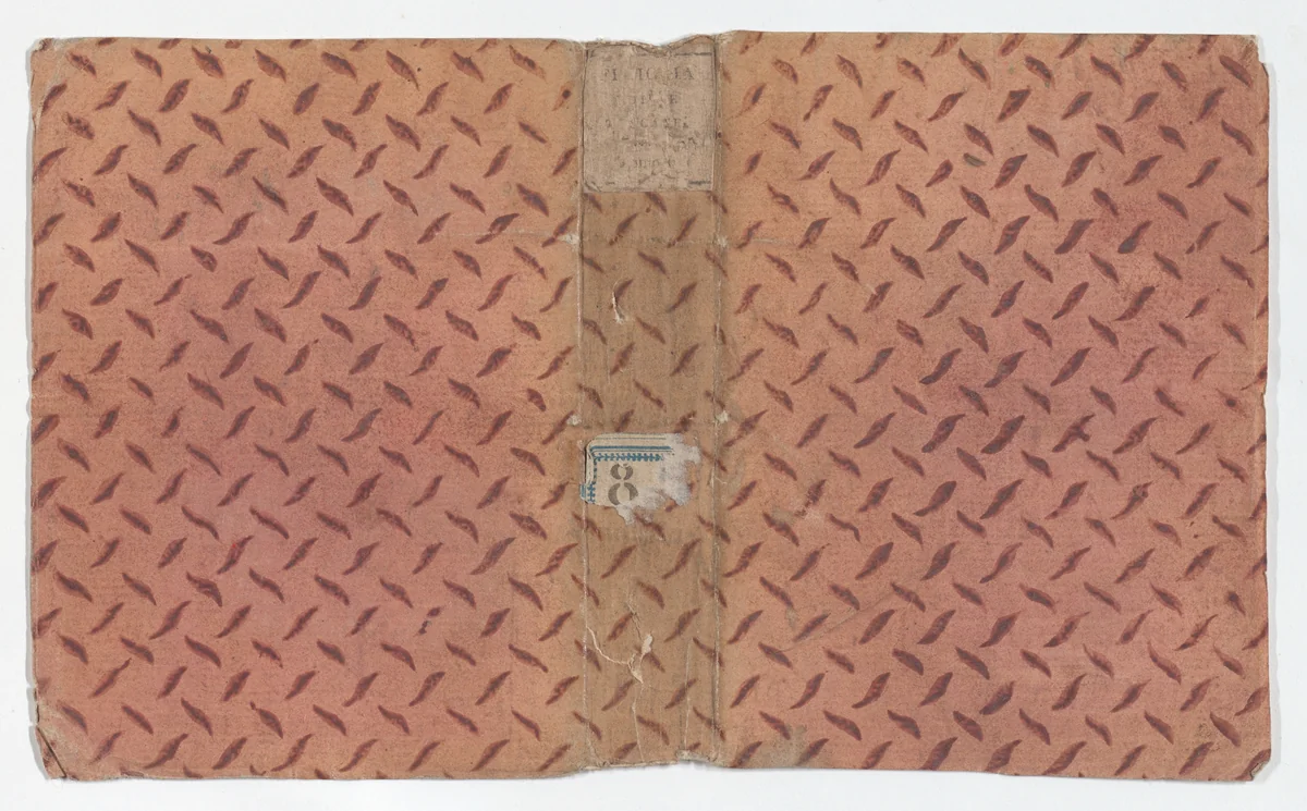 Book cover with overall dash design by anonymous, print, 1800-1900