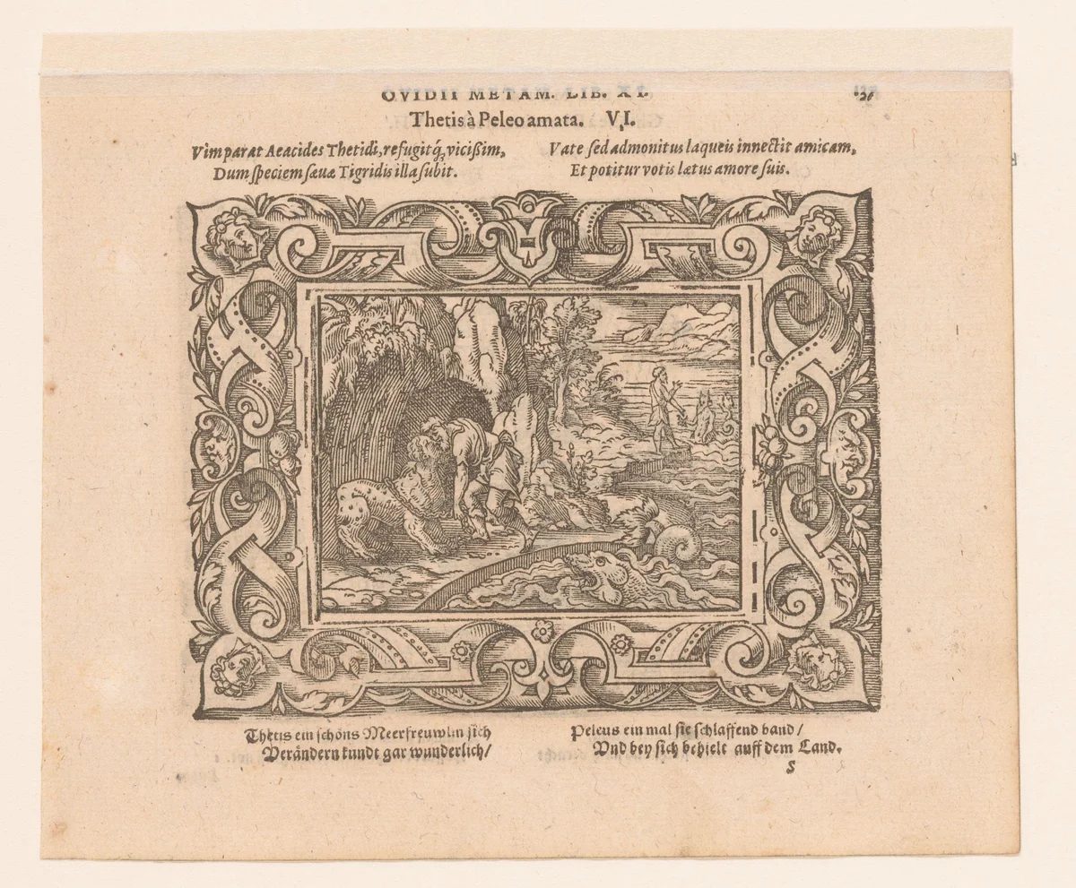 Peleus en Thetis by Virgilius Solis, print, 1569