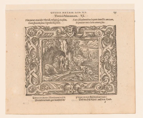 Peleus en Thetis by Virgilius Solis, print, 1569