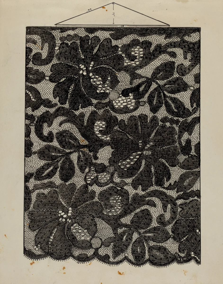 Embroidered Lace by Florence Stevenson, index of american design, 1936