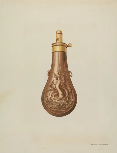 Powder Flask by Frank C. Barks, index of american design, 1938