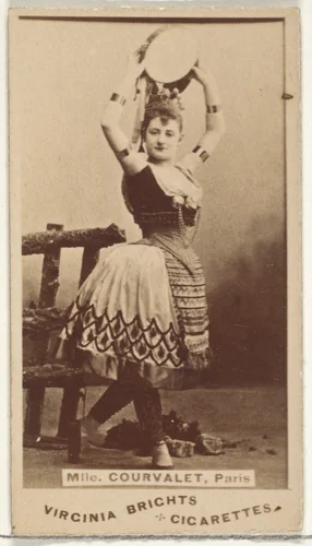 Mlle. Courvalet, Paris, from the Actors and Actresses series (N45, Type 1) for Virginia Brights Cigarettes by Allen & Ginter, photograph, 1885-1891