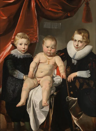 Portrait of Jan, Simon, and Hendrick Verstegen by Thomas de Keyser, painting, 1627-1632