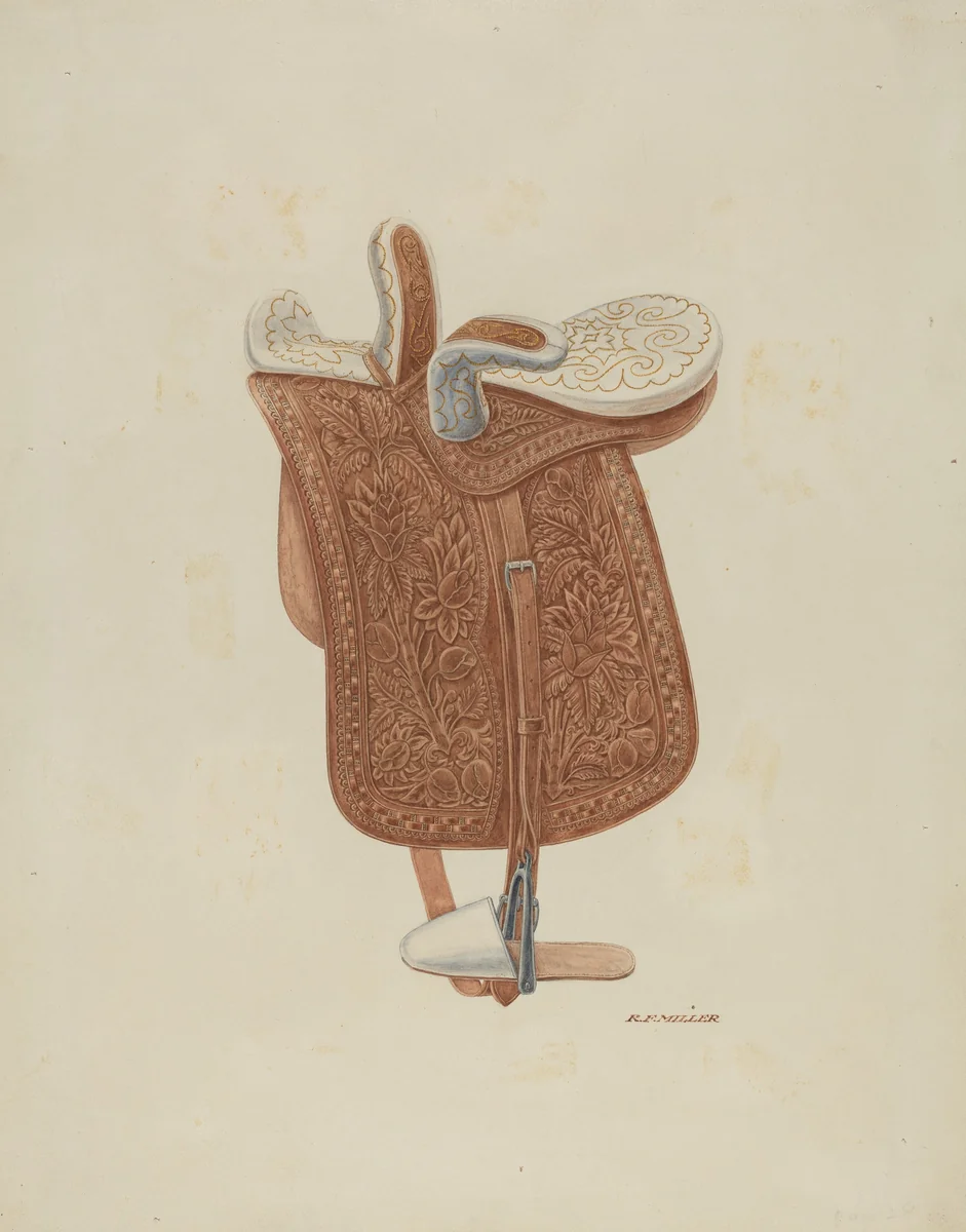 Child's Side Saddle by Randolph F. Miller, index of american design, 1940