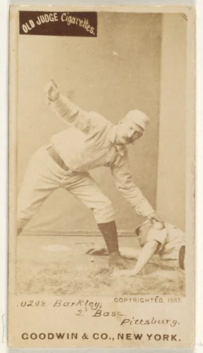 Sam Barkley, 2nd Base, Pittsburgh, from the Old Judge series (N172) for Old Judge Cigarettes by Goodwin & Company, photograph, 1887