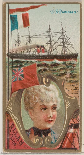 Steamship Parisian, Allan Line, from the Ocean and River Steamers series (N83) for Duke brand cigarettes by W. Duke, Sons & Co., print, 1887