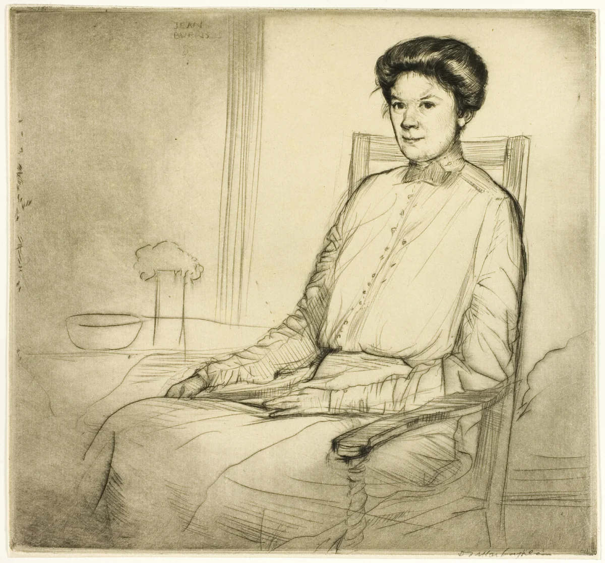 Drypoint Number Three: Portrait by Donald Shaw MacLaughlan, print, 1909