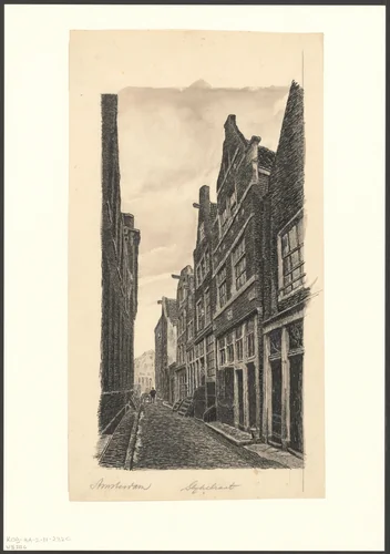 Gezicht op de Slijkstraat by anonymous, drawing, 1900-1950