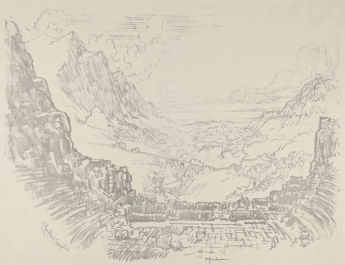 The Theatre, Segesta by Joseph Pennell, print, 1913