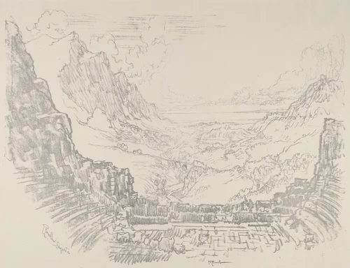 The Theatre, Segesta by Joseph Pennell, print, 1913