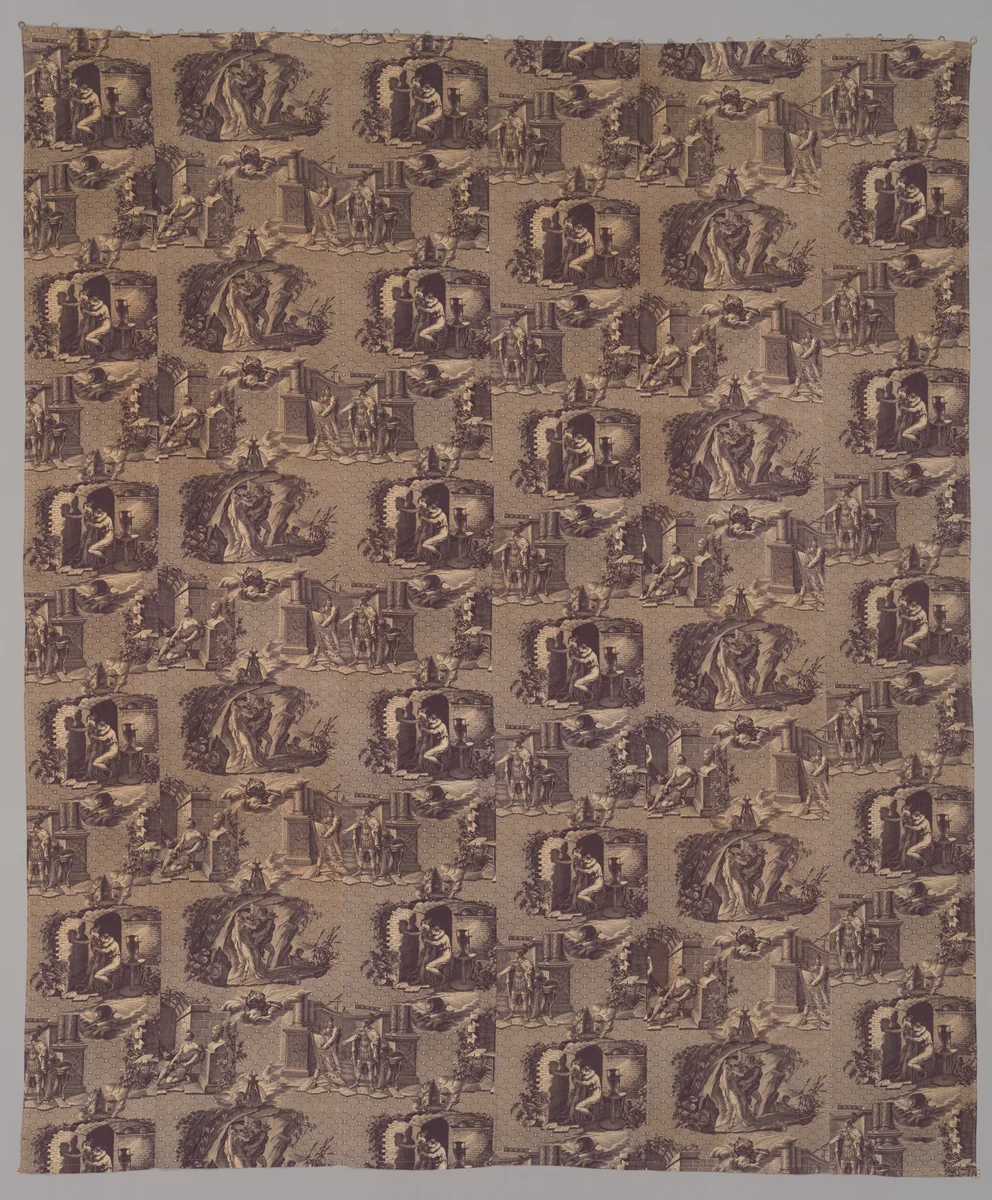 “Les Arts” Furnishing Fabric by Hippolyte Lebas, textile, 1816