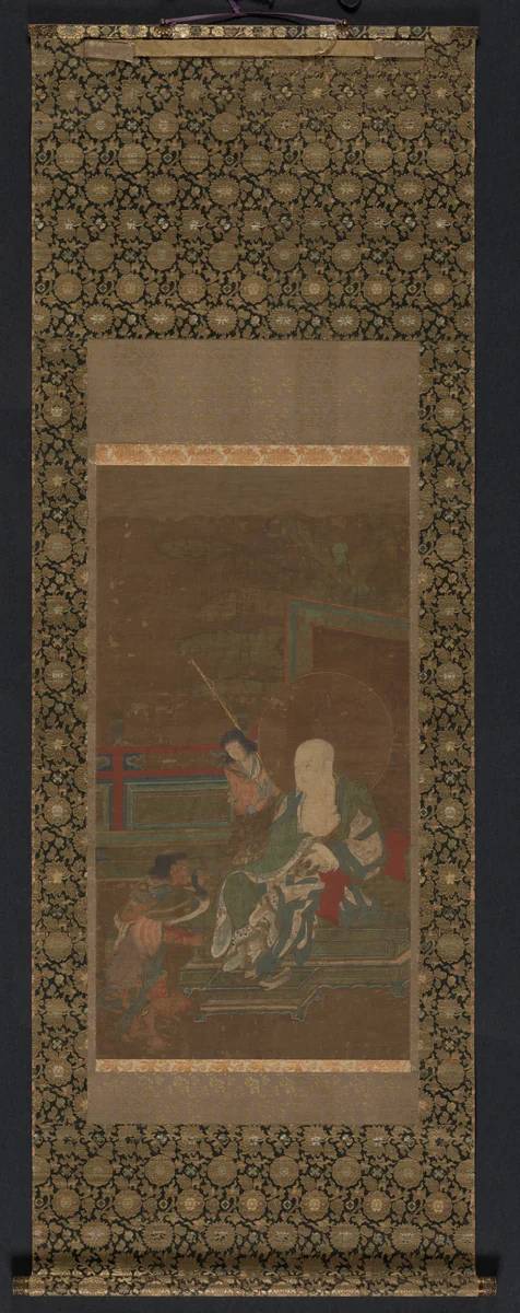 Seated Arhat with Two Attendants by Unknown, painting, 1275-1299