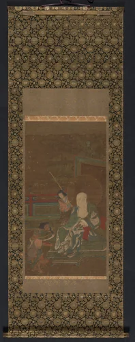 Seated Arhat with Two Attendants by Unknown, painting, 1275-1299