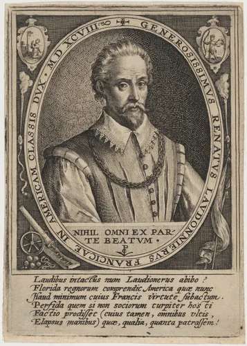 Rene de Laudonniere by Crispijn van de Passe I, print, 1598