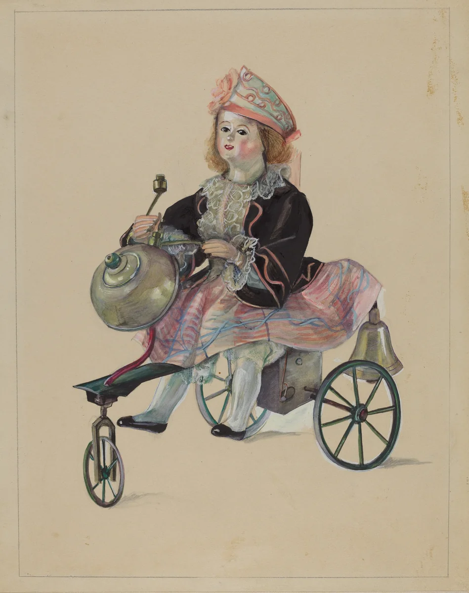 Doll on Velocipede by Mina Lowry, index of american design, 1936