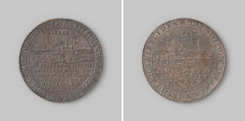 Op het uittrekken der Haarlemse schutters ter bezetting van Hasselt by anonymous, metalwork, 1623