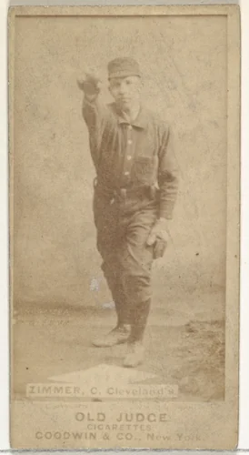 Charles Louis "Chief" Zimmer, Catcher, Cleveland, from the Old Judge series (N172) for Old Judge Cigarettes by Goodwin & Company, photograph, 1887-1890