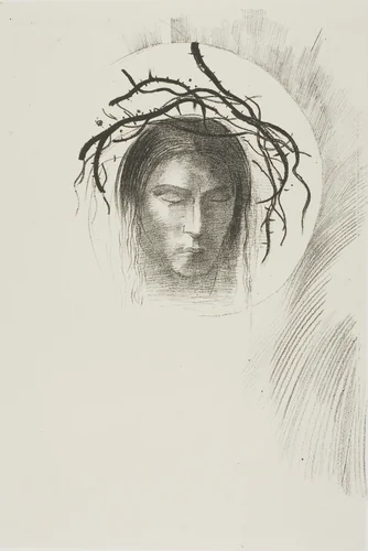 Day Appears at Last,...and in the Very Disk of the Sun Shines the Face of Jesus Christ, plate 24 of 24 by Odilon Redon, print, 1896
