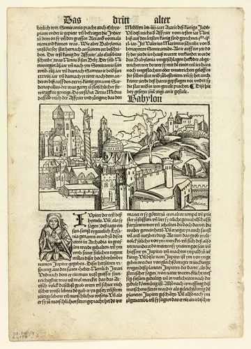 Babylon from Schedel Weltchronik (Schedel's World History), Plate 9 from Woodcuts from Books of the 15th Century by Johann Schönsperger the Elder, print, 1496