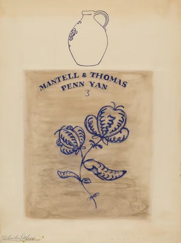 Jug by Yolande Delasser, index of american design, 1936