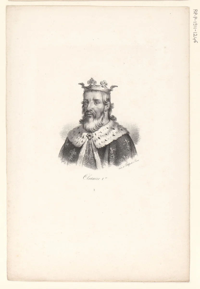 Portret van Chlotarius I by anonymous, print, 1818-1842
