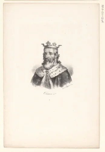 Portret van Chlotarius I by anonymous, print, 1818-1842