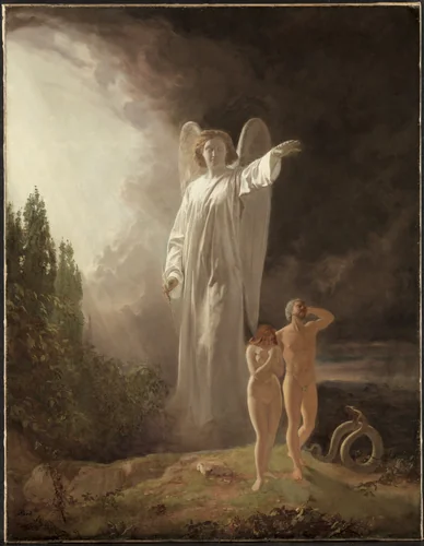 Expulsion of Adam and Eve by John Faed, painting, 1880-1889