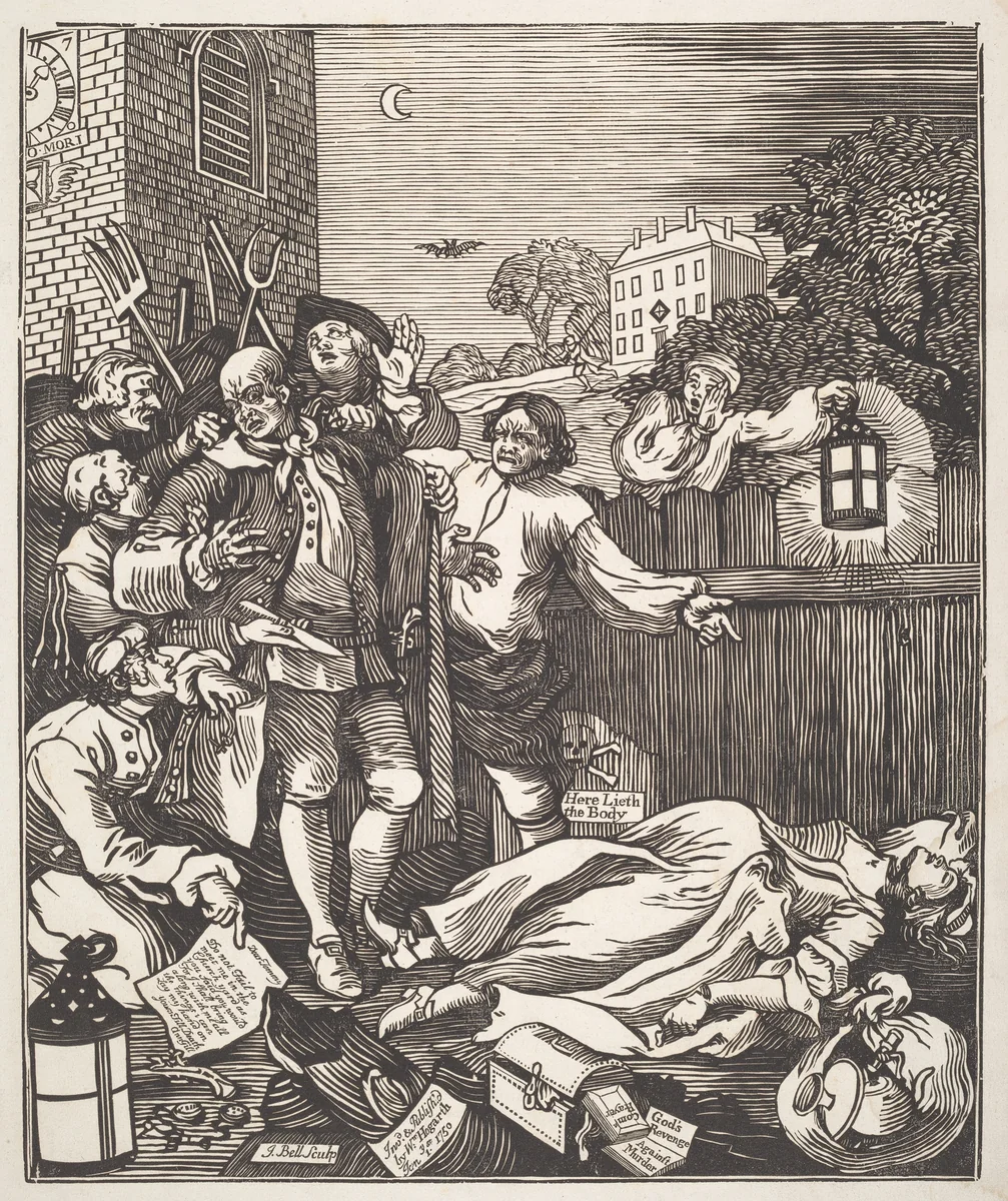 Cruelty in Perfection by John Bell; William Hogarth, print, 1750-1751