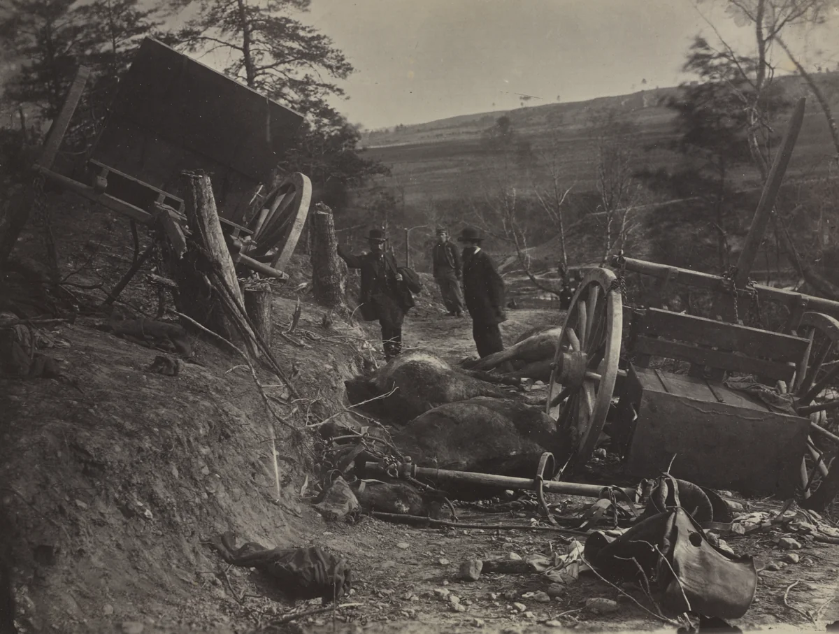 Effects of a Shell Explosion, Fredericksburg, VA. by Andrew Joseph Russell, photograph, 1863