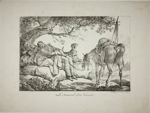 Warrior Sleeping by Carle Vernet, print, 1812-1822
