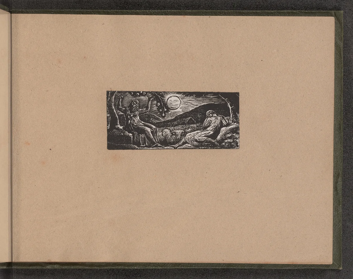 Thenot under Fruit Tree by William Blake, print, 1821