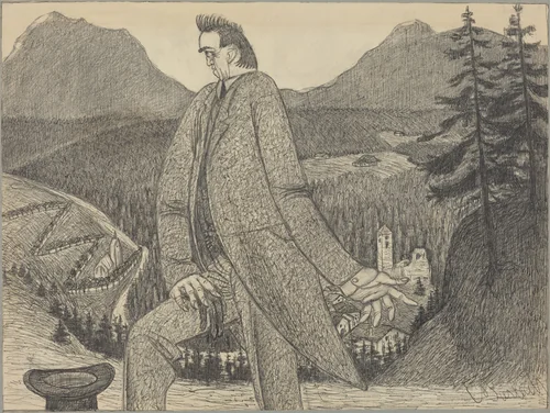 Man of Heights by Ernst Barlach, drawing, 1906