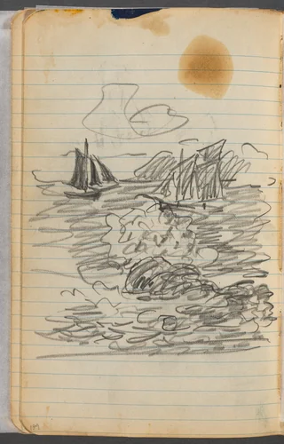 Sketchbook, page 134: Marine View by Maurice Prendergast, book, 1905-1910
