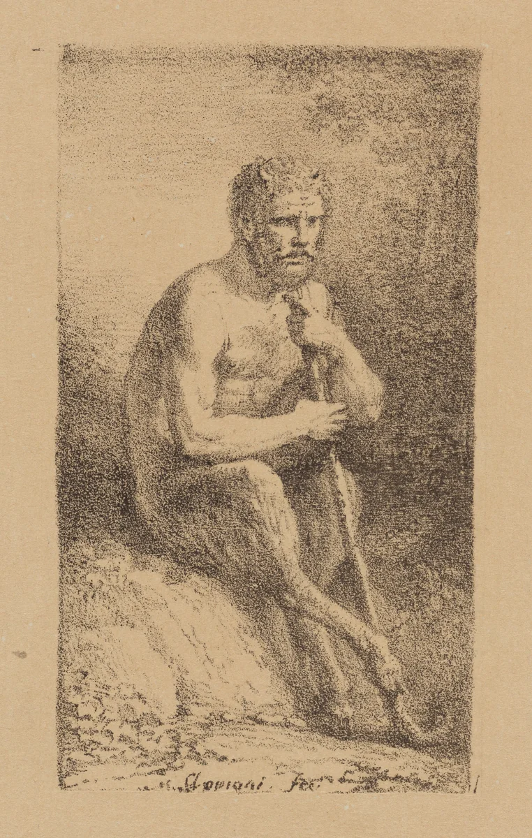 A Satyr Seated in a Landscape by Andrea Appiani, print, 1754-1817