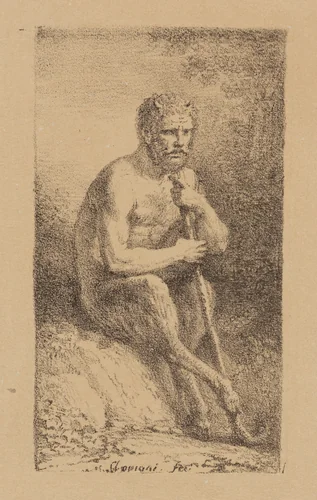 A Satyr Seated in a Landscape by Andrea Appiani, print, 1754-1817