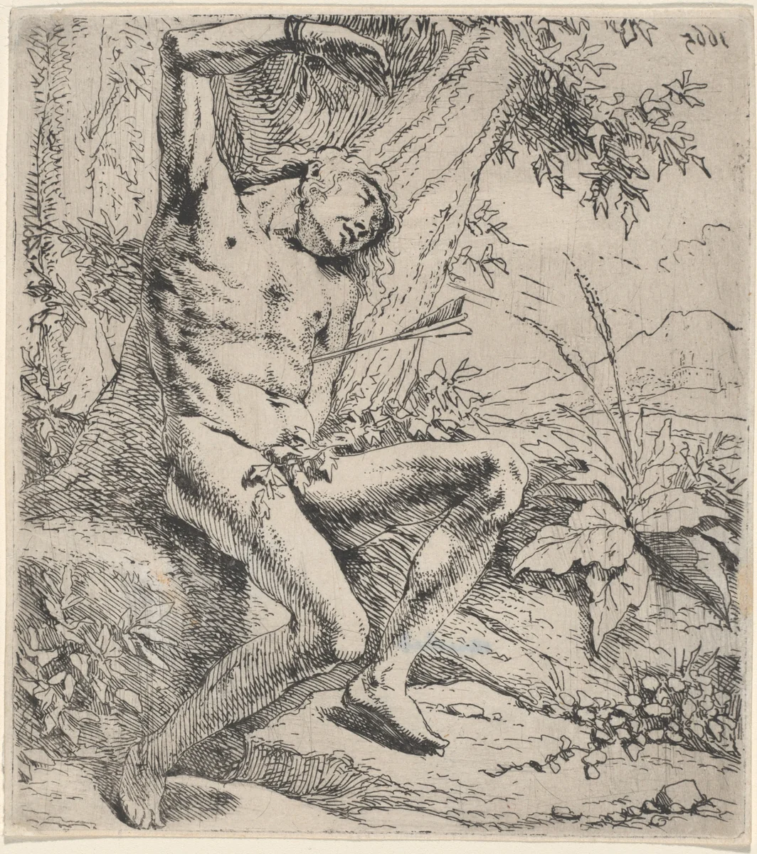 Saint Sebastian by Leendert van der Cooghen, print, 1665